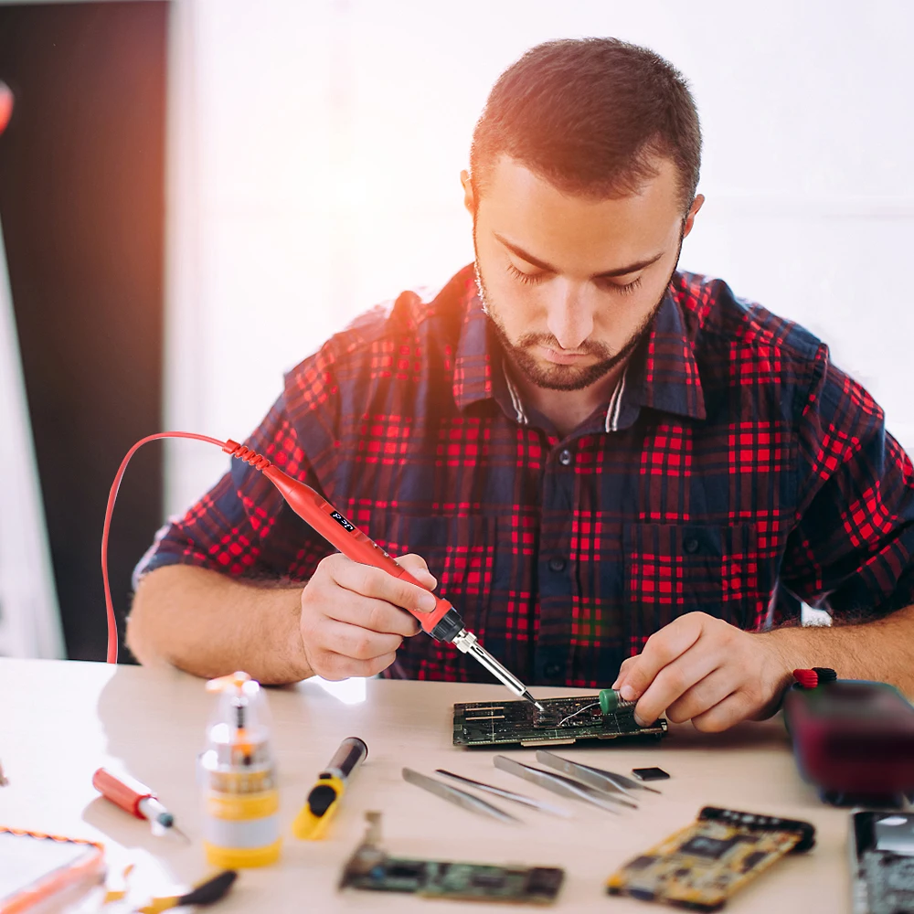 JCD 909 908S Комплект электрохимических паяльных железок с ЖК-дисплеем, регулируемой температурой, железными наконечниками, сварочными инструментами, 220В 110В on.