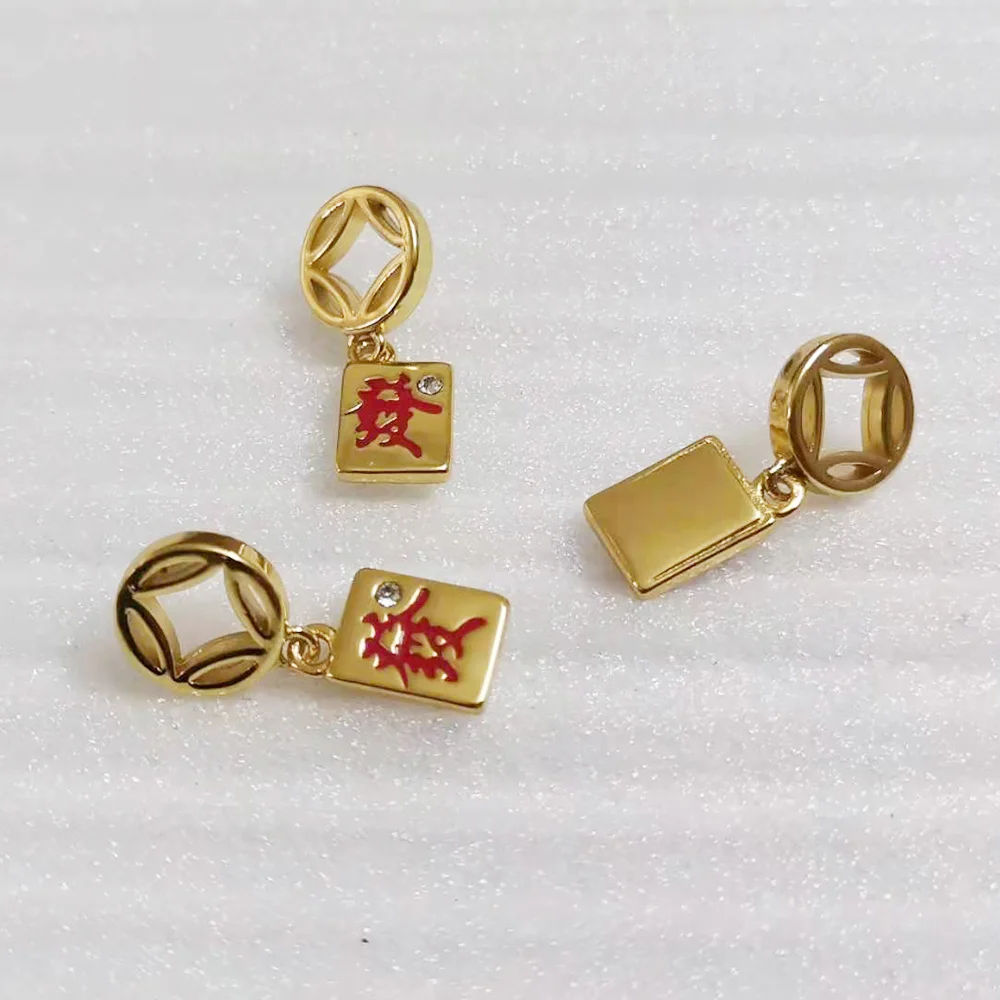 

TIANRO китайские элементы волос многоцветная эмаль дамы Очаровательные DIY квадратные Подвески Браслет Бисер Позолоченные ювелирные аксессуа...