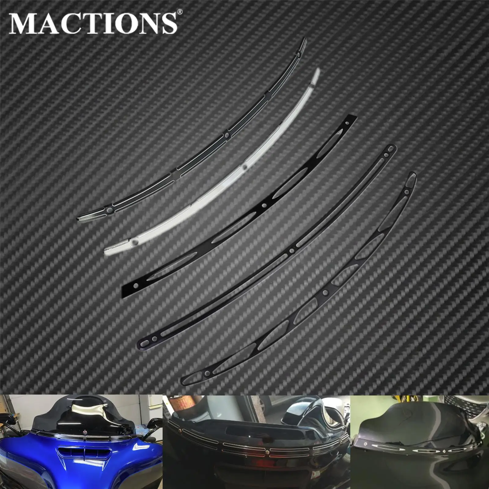 Motorcycle Windshield Windscreen Trim CNC Black/Chrome For Harley Touring Electra Glide Street Glide FLHX 1996-2013 2014-2019