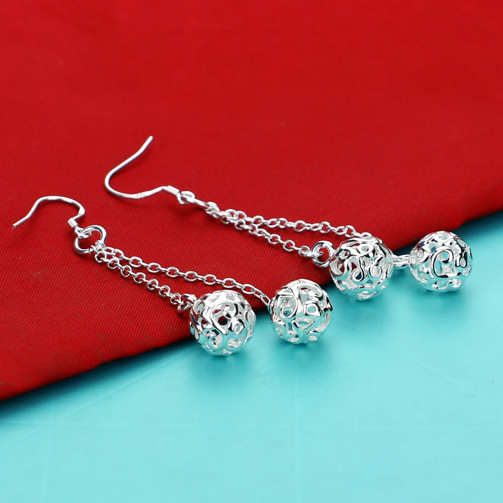 Женские серьги подвески с кисточками из серебра 925 пробы|Серьги-подвески| |