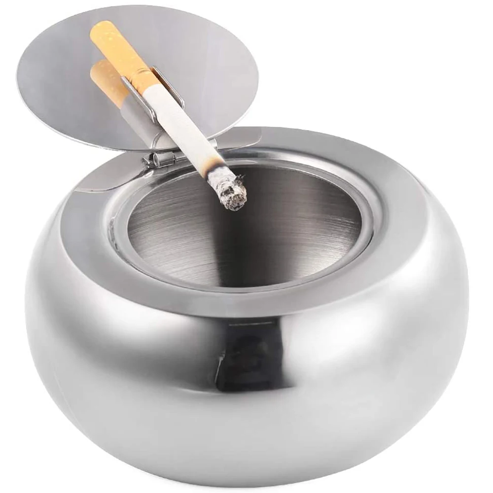 Электронная пепельница из нержавеющей стали с крышкой для сигарет использования