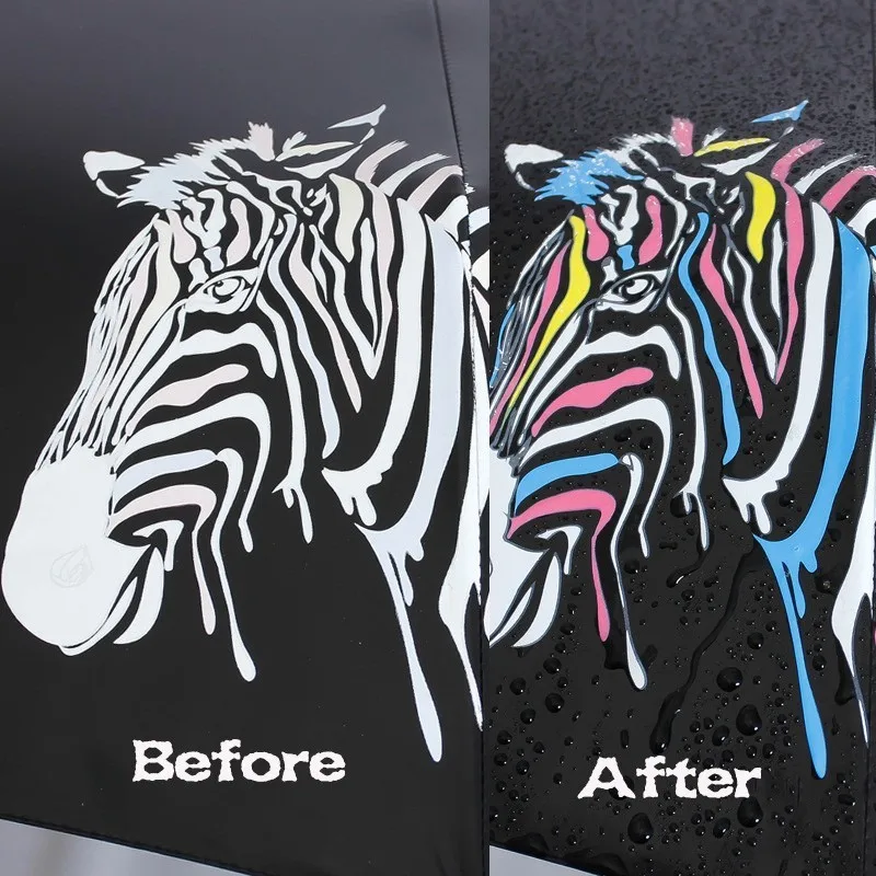 Складной Портативный зонтик Цвет изменение Зебра ультрафиолетовых лучей от