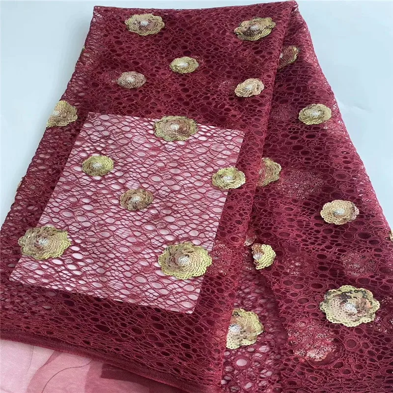 2020 последние нигерийские тюлевые кружева розового/золотого цвета французская
