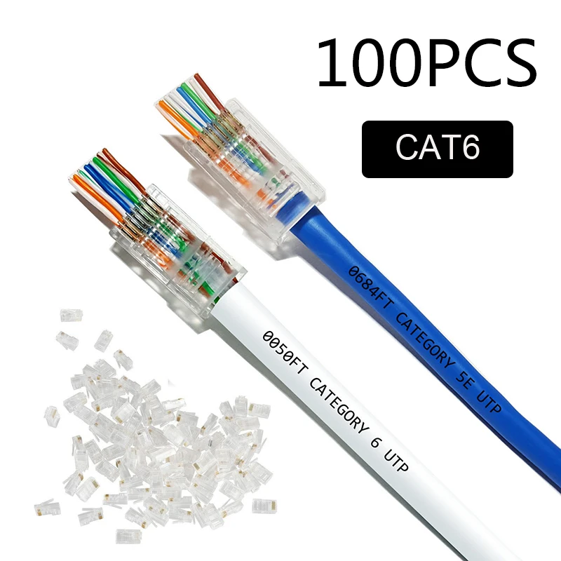 

Высококачественный сетевой кабель CAT5E CAT6, 50 шт./100 шт., модульный концевой разъем 8P8C, Z, горячая Распродажа, RJ45