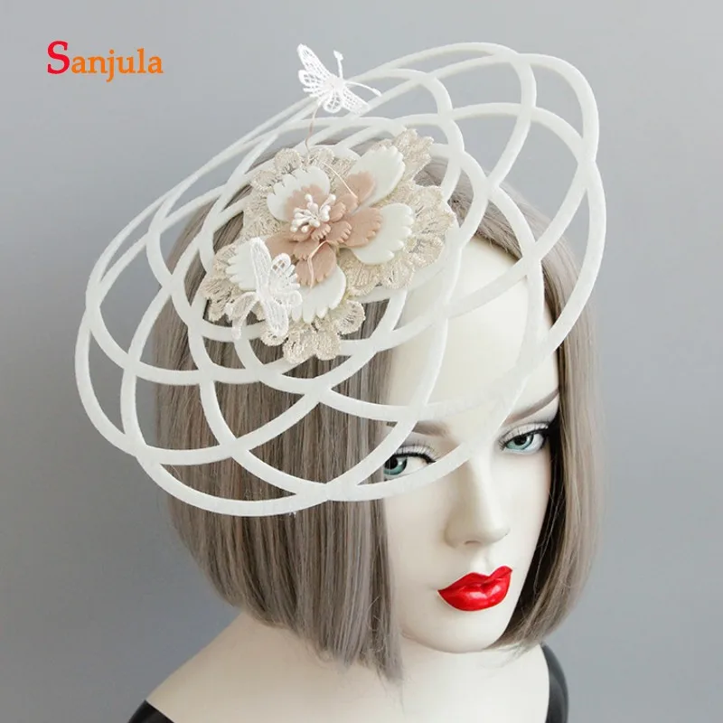 Женские Полые шляпы с бабочками и цветами роскошные свадебные аксессуары для