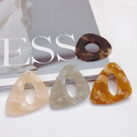 triangle eardrop resin plastic frosted diy material pendant necklace charms jewelry findings component 6pcs
