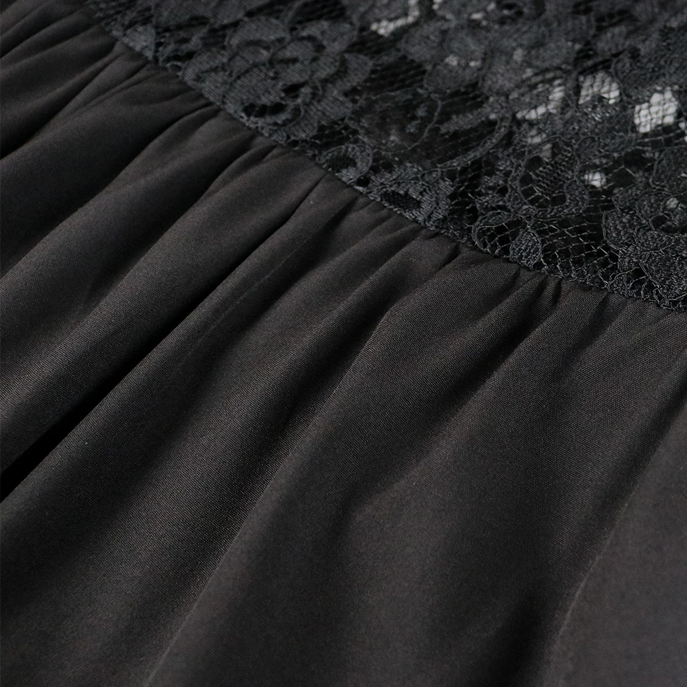 

Black Dresses Plus Size Sexy See Through Lace Patchwork Pleated A Line Midi Dress Sleeveless Cocktail Evening Party Dress Summer