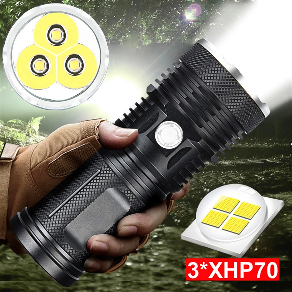 3* xhp70 мощный фонарь, Светодиодный Фонарик, USB Перезаряжаемый фонарь, ультра яркий фонарь, Светодиодный фонарь, e led# TD05