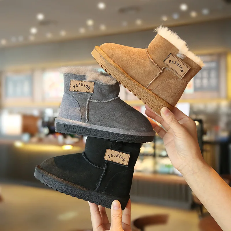 Детские кожаные ботинки модные и удобные теплые для мальчиков девочек детские