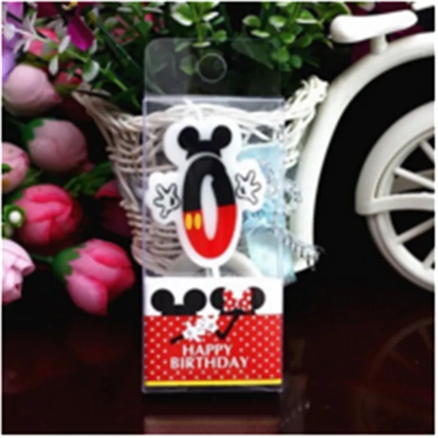 Модные свечи с цифрами в виде торта Микки Мауса вечерние украшения для детей на