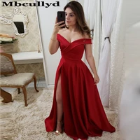 mbcullyd sexy off shoulder prom dress long 2023 high side split a line formal evening dress party for women graduation dresses