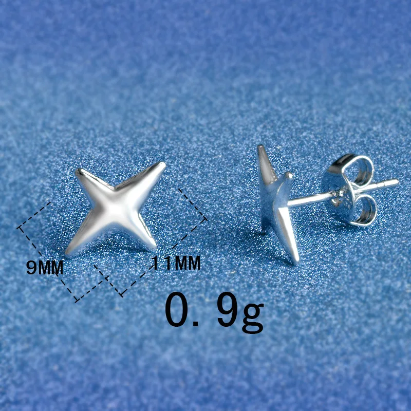 Серьги гвоздики с павлиньими звездами однотонные серьги серебристого цвета