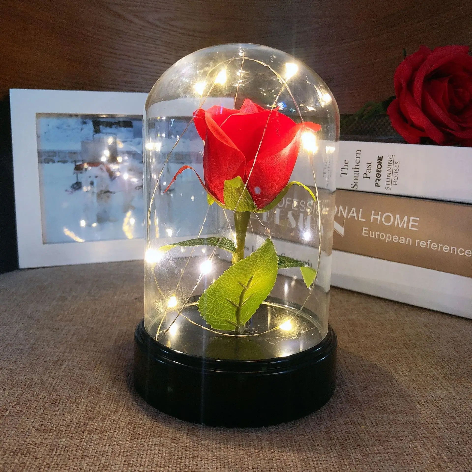 

LED Preserved Flower Bell Shade Lamp Birthday Valentine's Day Romantic Wedding Party Creative Gift Lighting
