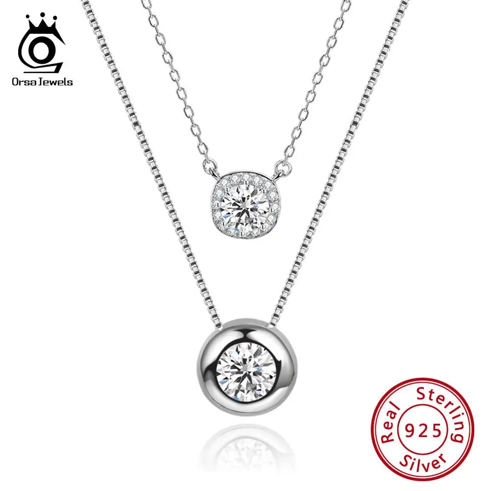 Ожерелье женское из серебра 925 пробы с круглыми подвесками|Ожерелья| |