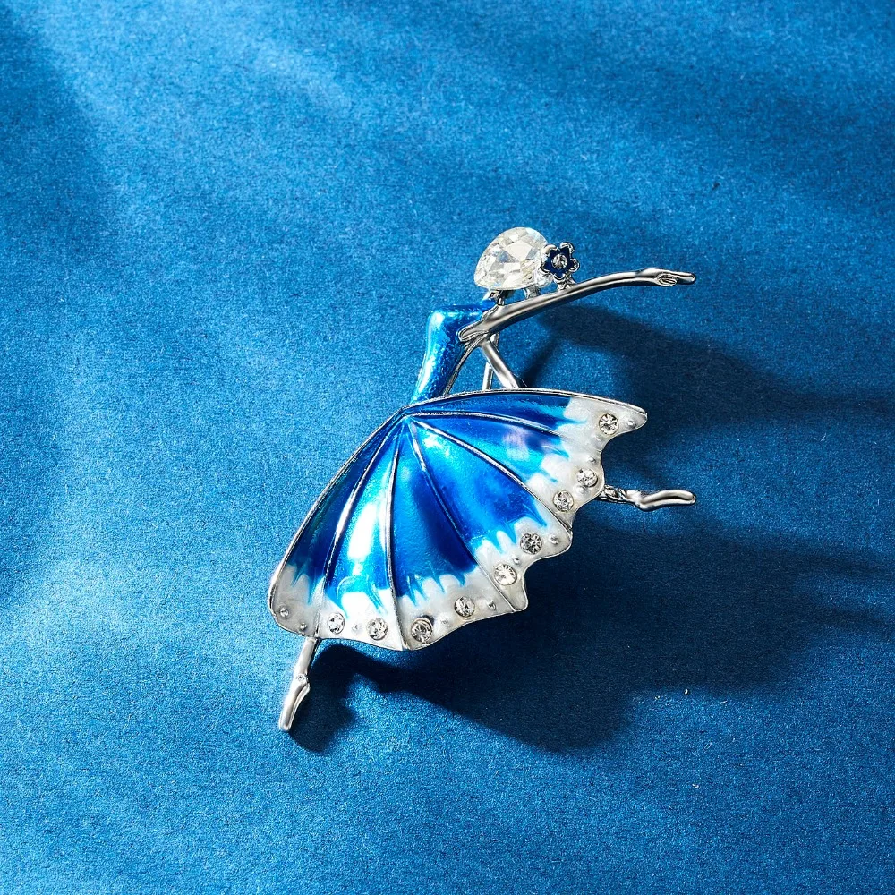 Мода Rhinestone танцы мальчик и девочка чертежное масло фигурка персонажа брошка заколка для женщин Девушка эмаль платье маленькое платье аксессуары