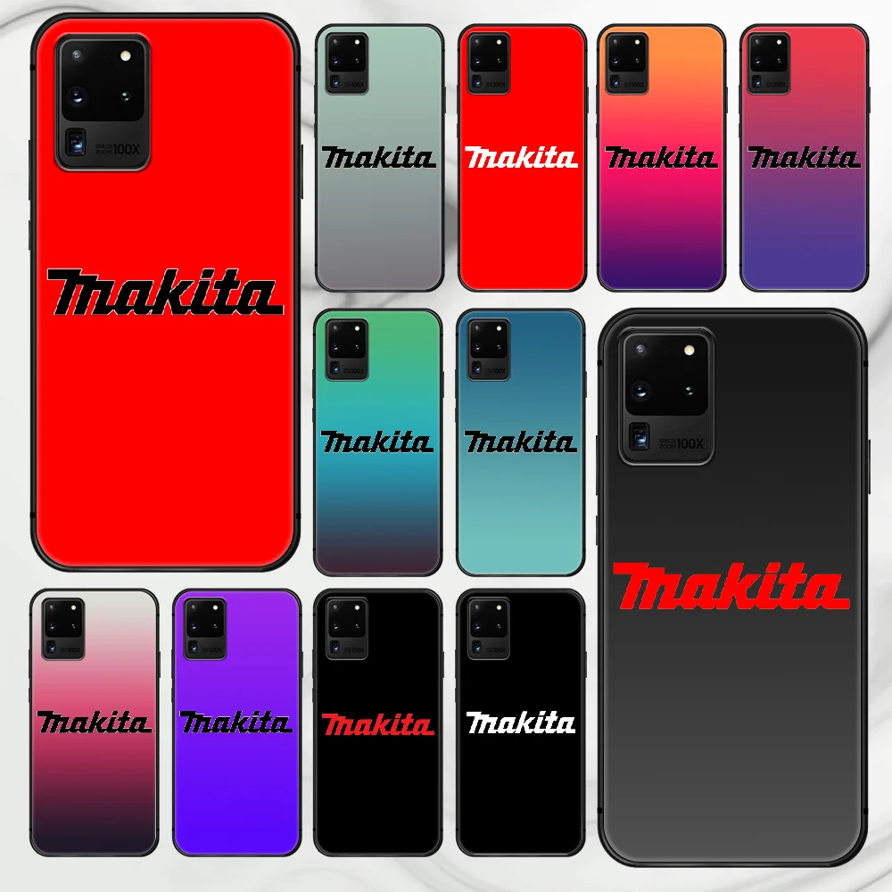 

Makita brand Phone Case Cover Hull For Samsung Galaxy S 7 8 9 10 e 20 FE edge uitra plus Note 9 10 20 black Etui Tpu Cover Soft