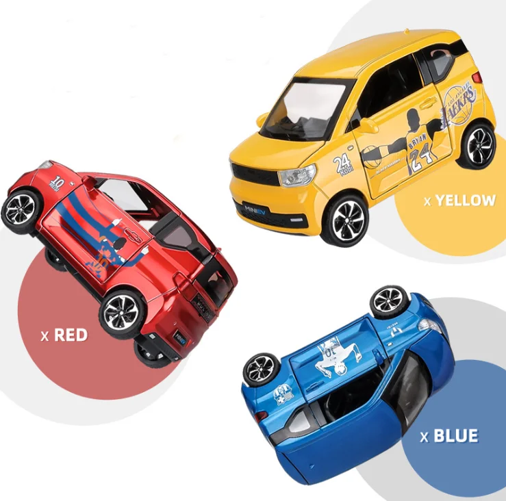1:24 литая Миниатюрная модель автомобиля из сплава новинка WULING MINI EV металлическое