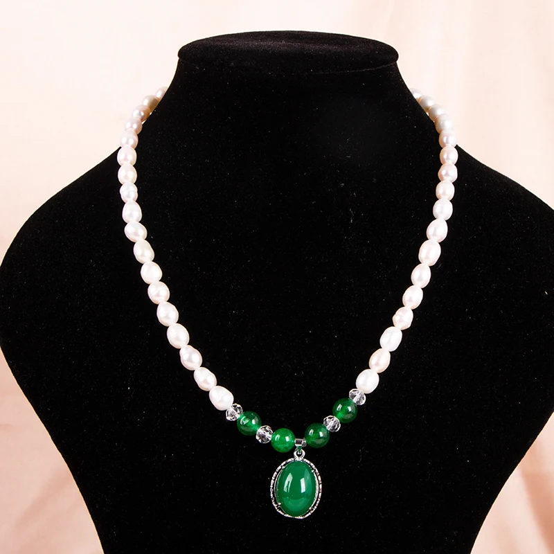 Ожерелье из натурального жемчуга Агатовая цепочка серебра 925 пробы 6 мм - купить