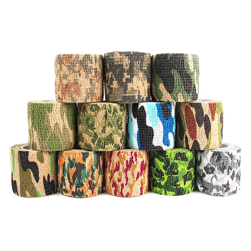 

5cmx4.5m Hunting Non-woven Camouflage Tapes Outdoor Shooting Blind Wrap Camo Stealth Tape Waterproof Durable Hunting Accessories