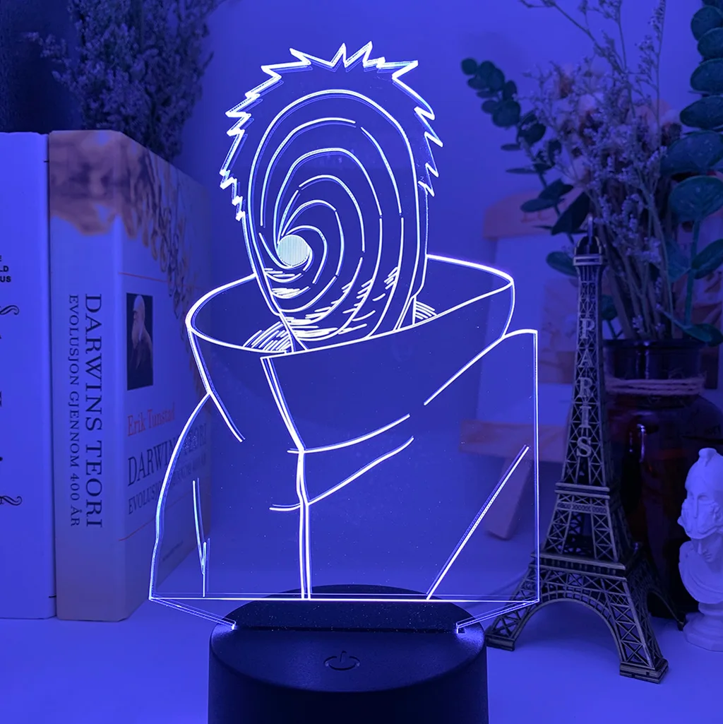 Аниме Рисунок Учиха Obito LED 3D ночной Детский Светильник СВЕТОДИОДНЫЙ декоративный