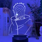 Фигурка аниме Uchiha Obito, светодиодный 3D ночник, светодиодный декоративный ночник для детей, 3d настольная лампа, игрушки, подарки