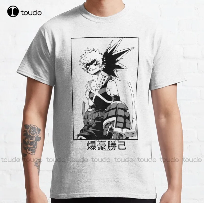 

Новая Классическая хлопковая Футболка Katsuki Bakugo