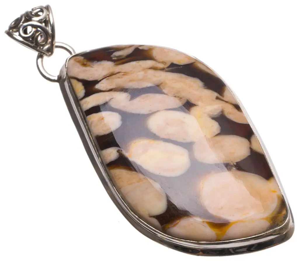 Натуральный Деревянный камень ручной работы винтажная фотосеребряная Подвеска 2