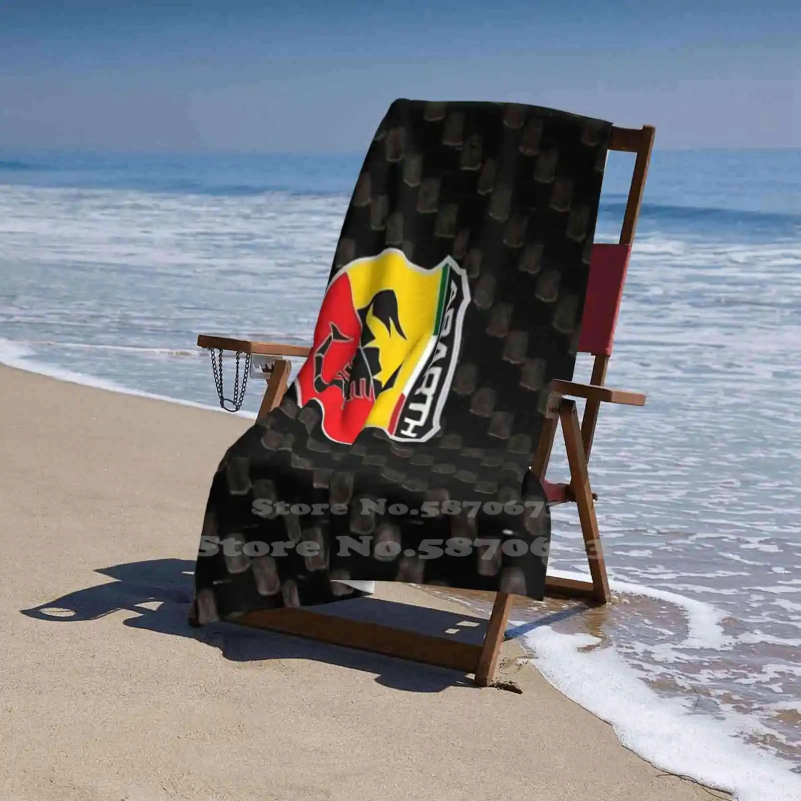 Мочалка с принтом Cerbons мягкое полотенце из углеродного волокна узор Abarth Competizione