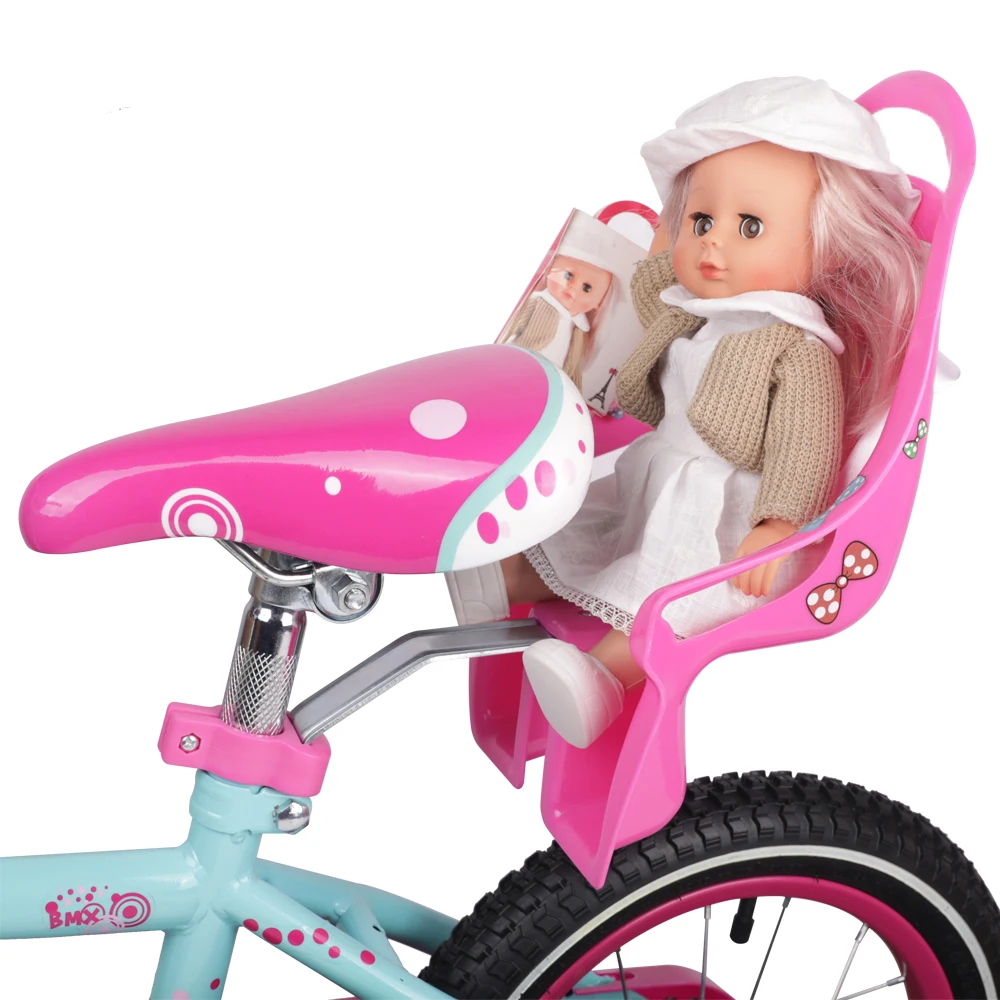 HILAND Kids Bike Seat Post Doll Seat with Holder for Kid Bike with Decorate Yourself Stickers Baby Bicycle Baby Seat Doll