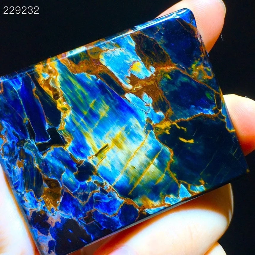 

Natural Blue Pietersite Women Men Chatoyant Rectangle Pendant 51/41/9mm Namibia Gemstone Healing Stone Genuine AAAAA