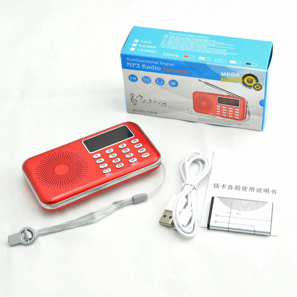 4 цвета Мини Портативный ЖК цифровой fm радиоприемник динамик USB Micro SD TF карта MP3