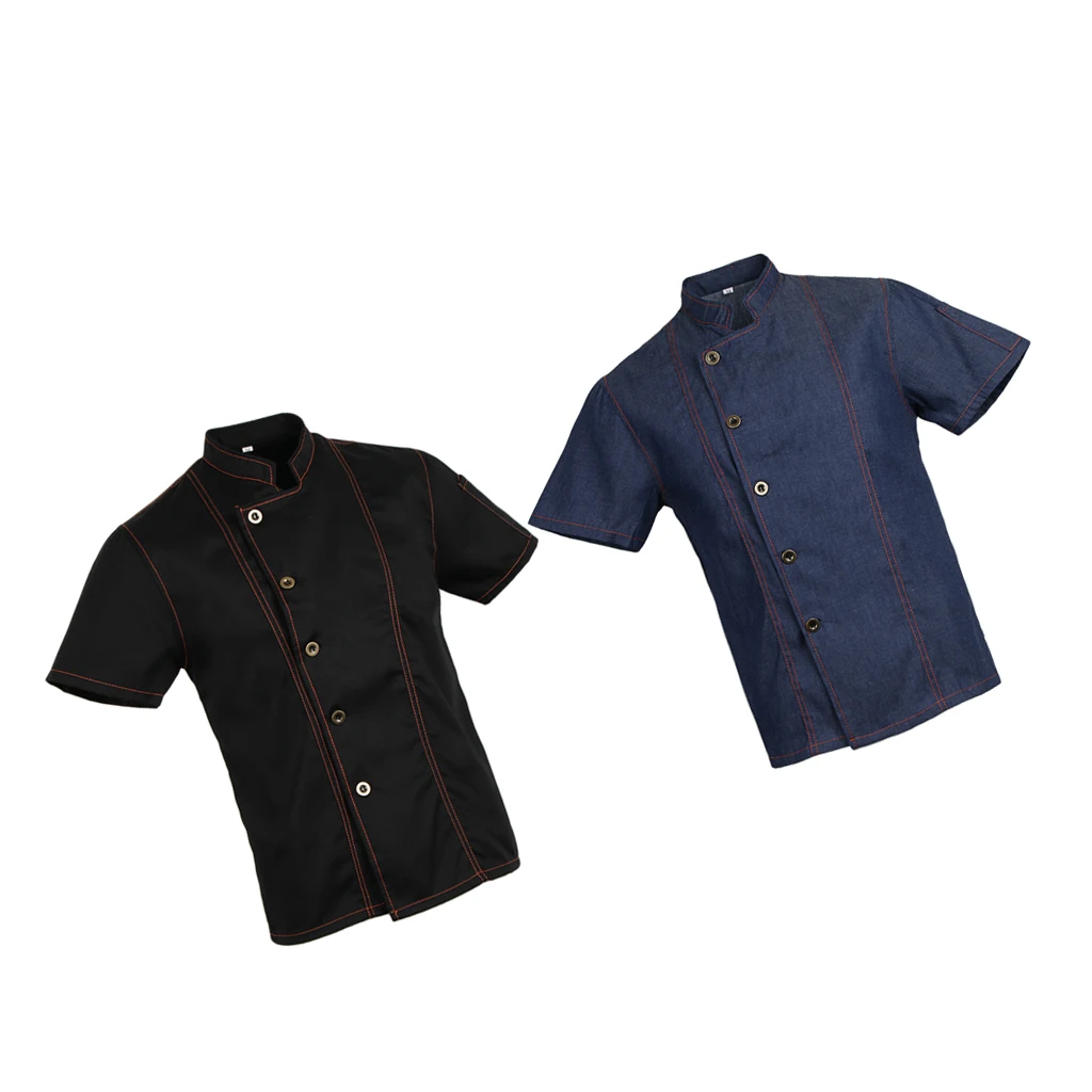 2 шт. джинсовая куртка для шеф-повара унисекс | Тематическая одежда и униформа