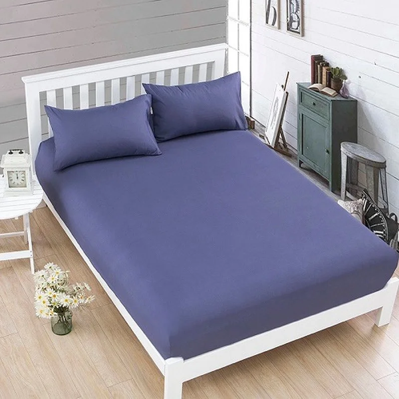

(High depth)1pcs 100% polyester solid bed mattress set with four corners and elastic band sheets hot sale pillowcases need order