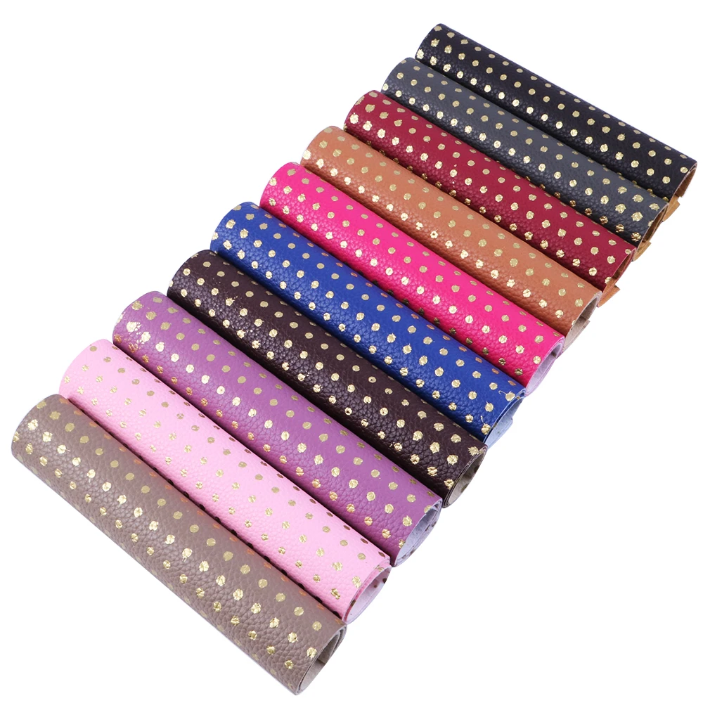 Давид аксессуары 20*33 см Золотой горошек личи искусственная кожа ткань сделай сам