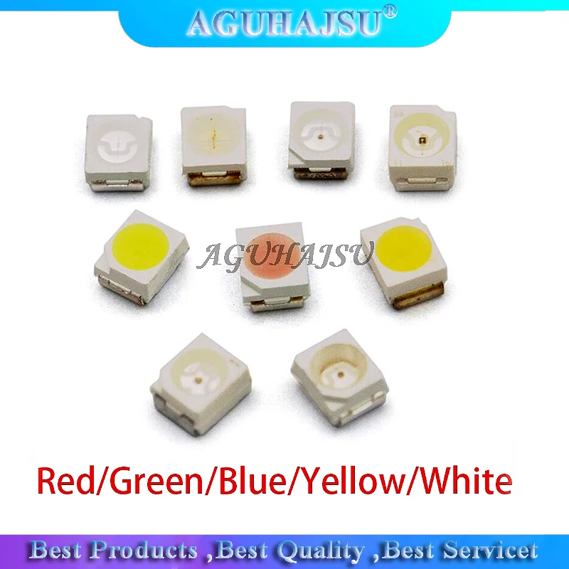 100 шт. супер яркий 3528 1210 SMD LED красный/зеленый/синий/желтый/белый/УФ/лед диод |