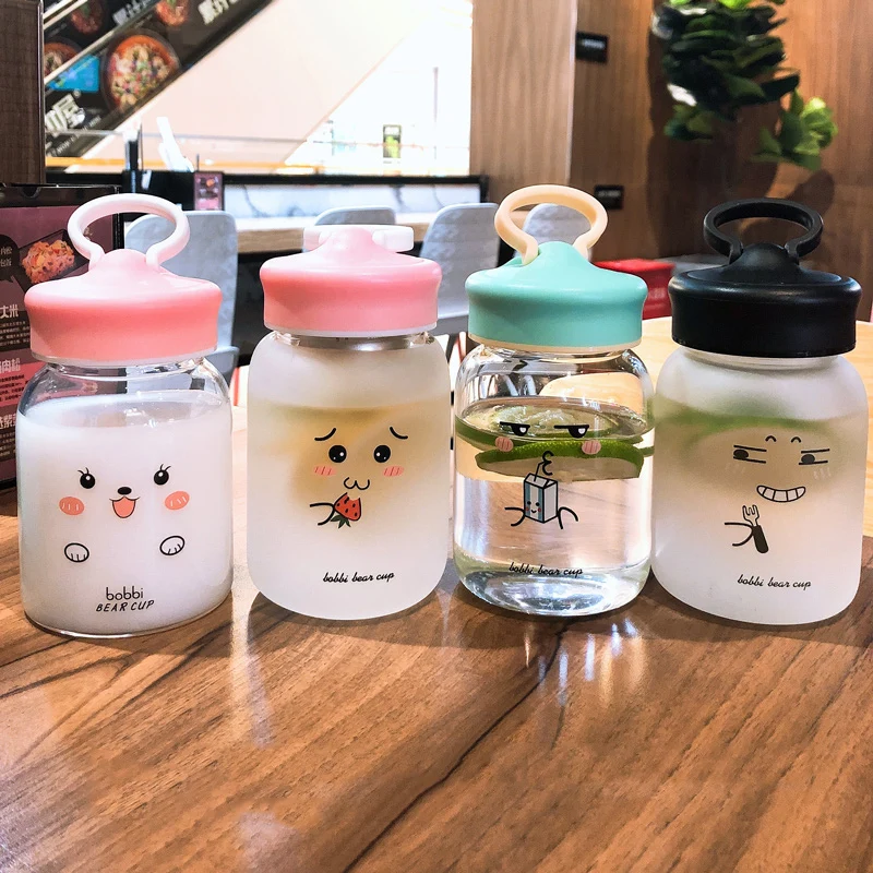 Новая Милая стеклянная бутылка для воды с чайным фильтром Kawaii кружка медведем