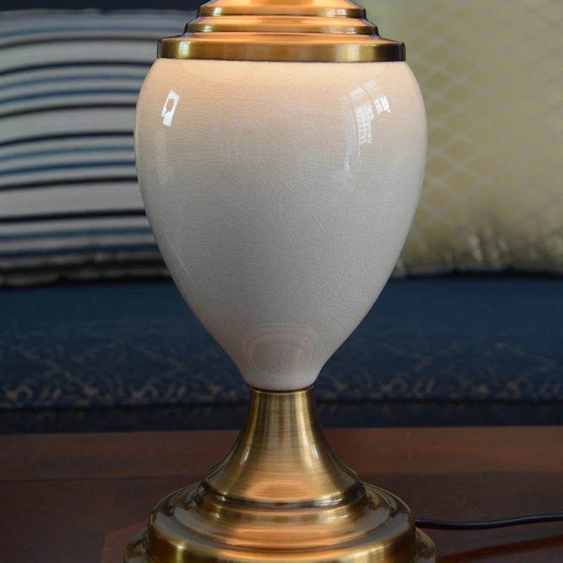 Европейская деревенская белая керамическая лампа настольные лампы классический