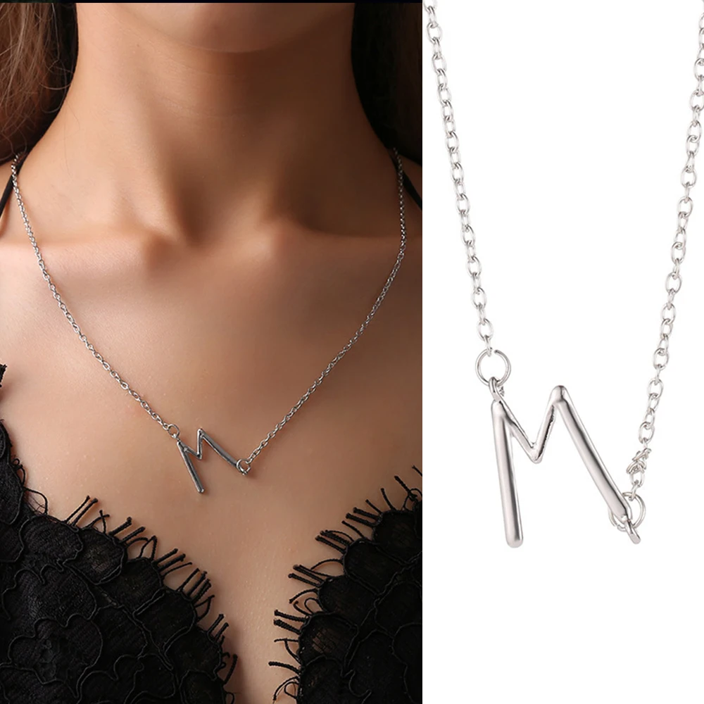 

Korean Version of Simplicity Women's Neck Chain English Alphabet Jewelry on the Neck Golden Pendant Fashion Necklaces 2021 Fine