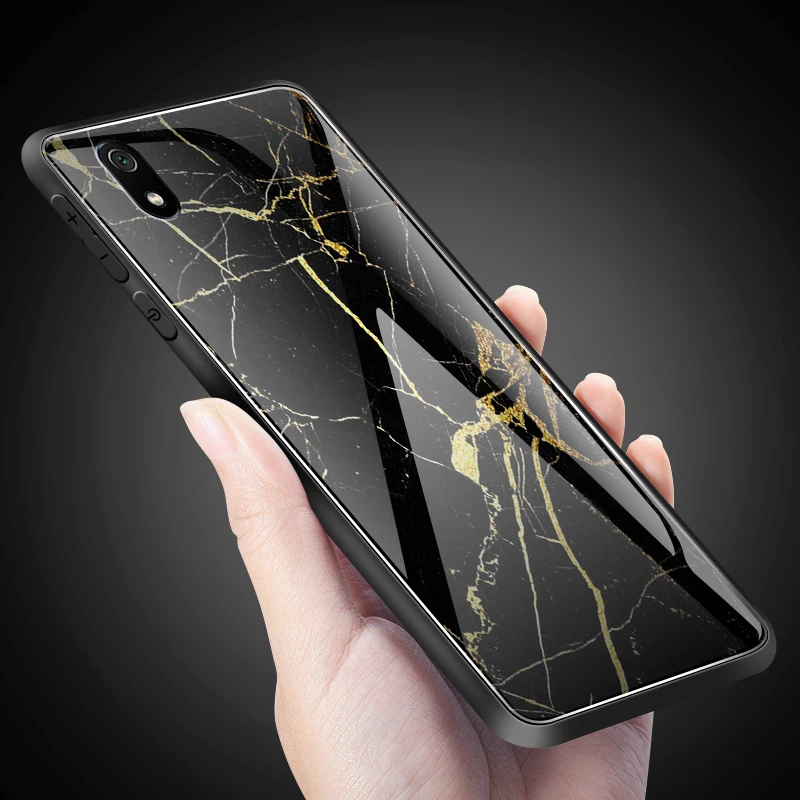Чехол из закаленного стекла для Xiaomi Redmi 5A 6A S2 GO Plus, жесткая задняя крышка для Vivo Z5X IQOO NEX AS S1 Pro, TPU, PC, дизайн в полоску, чехол