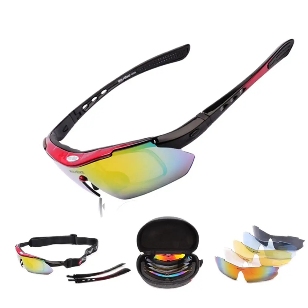 

Men MTB Road Mountain Cycling Eyewear Bicycle Bike UV400 Sports Sun Glasses Goggles Polarized Sunglasses 5 Lens