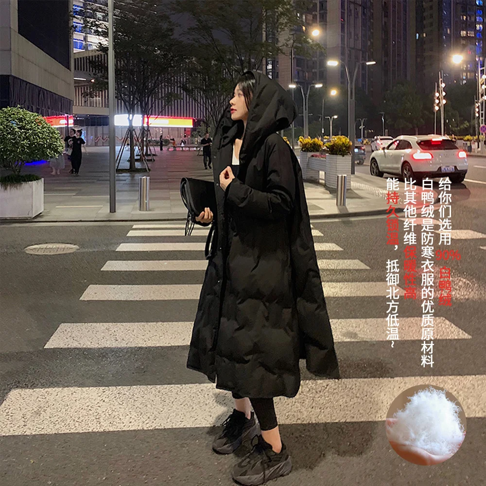 Женский бархатный пуховик с капюшоном средней длины 90 цветов Y2K | Женская одежда