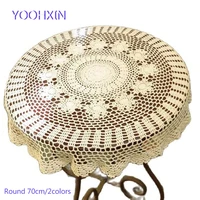 3color luxury lace cotton crochet tablecloth table cloth towel round handmade table cover party kitchen christmas wedding decor