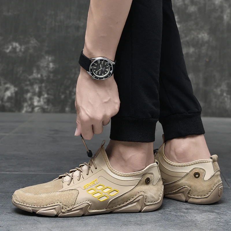 

Men Shoes Classic Leather Casual Shoes Breathable Driving Shoes Outdoor Flats Office Shoes Big Size 38-46 Zapatillas Hombre