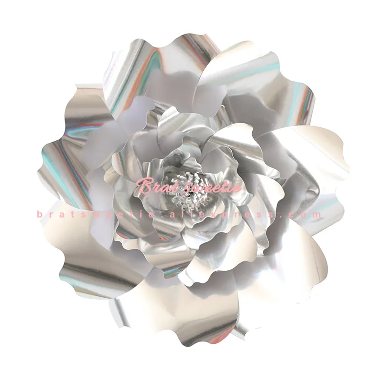 s1 silver 30cm 30 см DIY бумажные цветы искусственные розы свадебный фон день рождения стены декорация праздничные украшения Цветы для настенного декора - Цвет: s1 silver 30cm