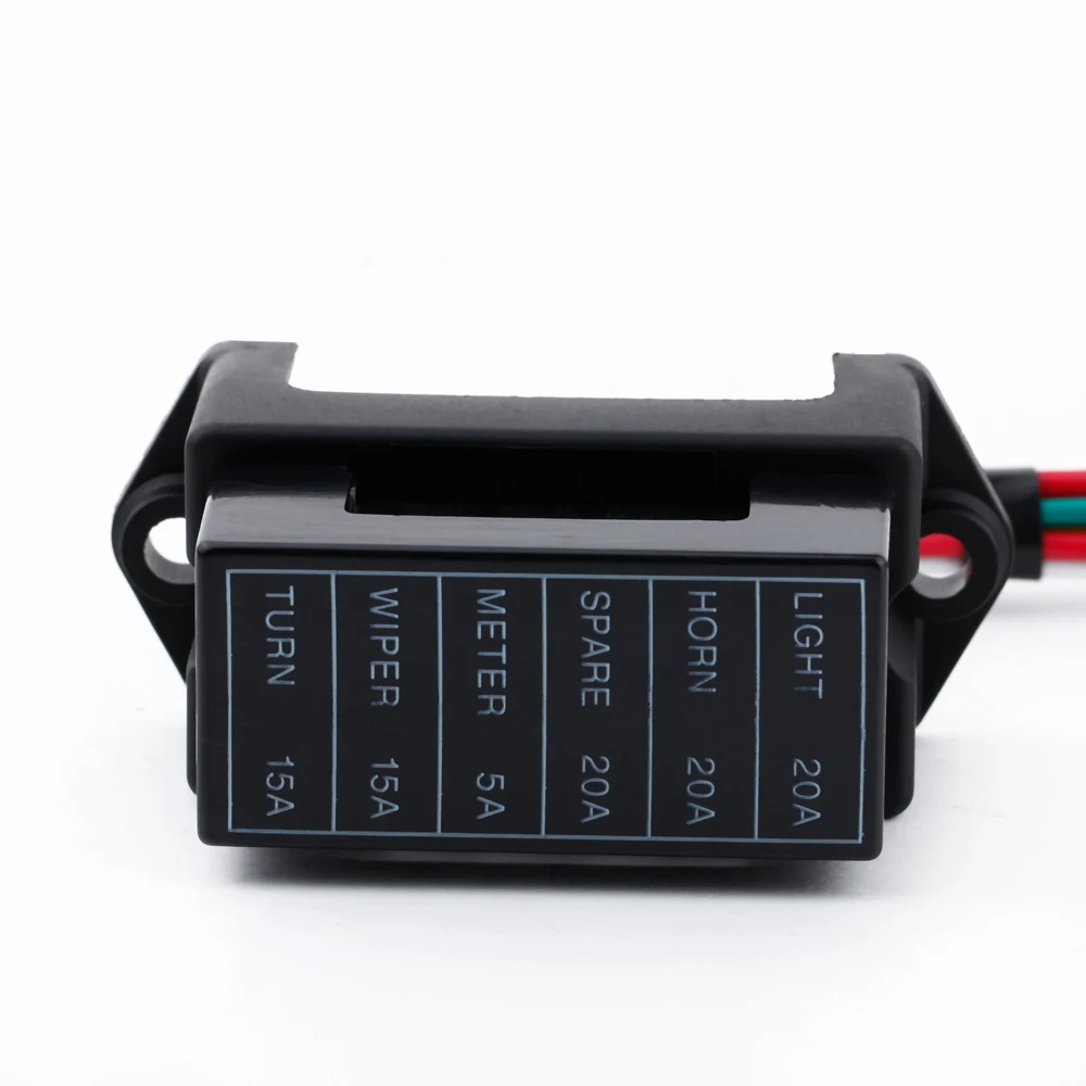 6 Way DC32V Circuit Car Trailer Auto Blade Fuse Box Block Holder ATC ATO 2-input 6-ouput Wire images - 3