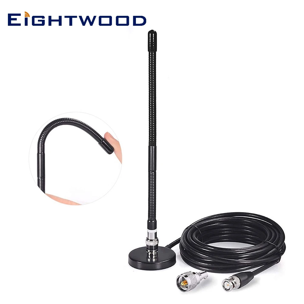 Eightwood 27 МГц CB радиоантенна мягкий кнут Магнитная Базовая Антенна BNC &amp PL259 Мужская