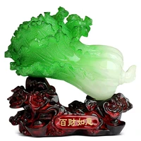 chinese traditional resin cabbage statue lucky craft table decor ornaments home office shop decoration accessories opening gift