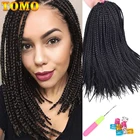 TOMO 14 18 22 ''средние косы для наращивания волос кроше низкотемпературные волокна Омбре синтетические косы кроше 22 корняупаковка