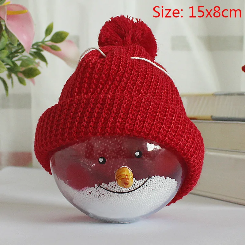 1PCs 15x8cm Прозрачный Рождественский шар со светодиодной лампой Рождественская елка висячие украшения Рождественский светящийся подвесной шар Рождественский Декор - Цвет: 1PCs 15x8cm
