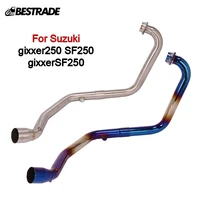 motorcycle exhaust system header front middle link pipe for suzuki gixxer250 sf250 gixxer sf250 stainless steel slip on 51mm
